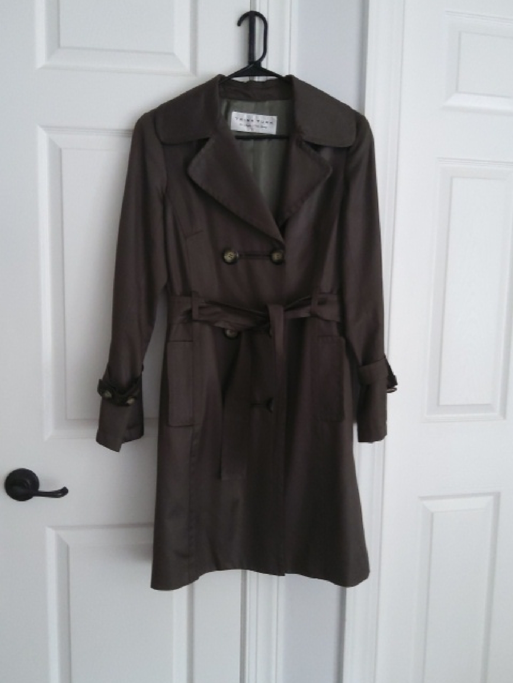 TRINA TURK💥Nwot💥Olive Brown Trench Coat w/Belt - Picture 1 of 7